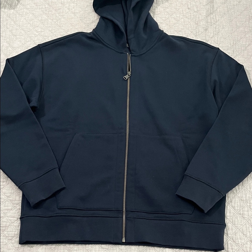 Like NEW w/o tags Banana Republic Navy Premium Terry Cloth Fabric Blue Hoodie
